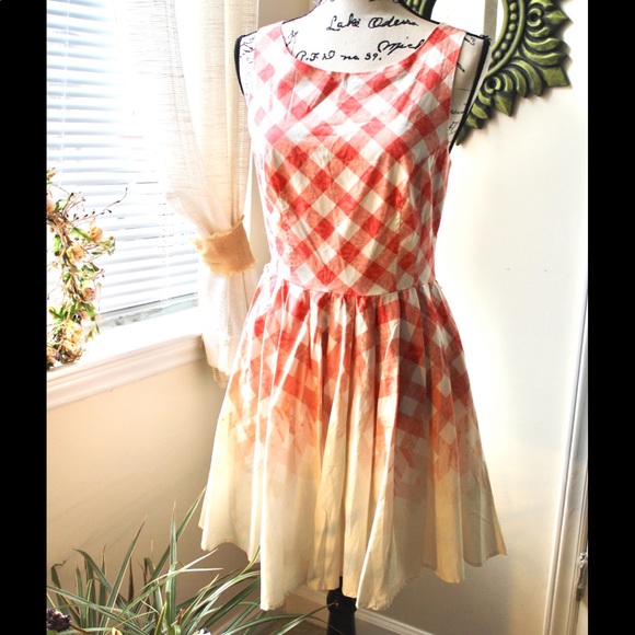 LC Lauren Conrad Dresses & Skirts - 🦑🦑Coral checkered pattern Lauren Conrad dress